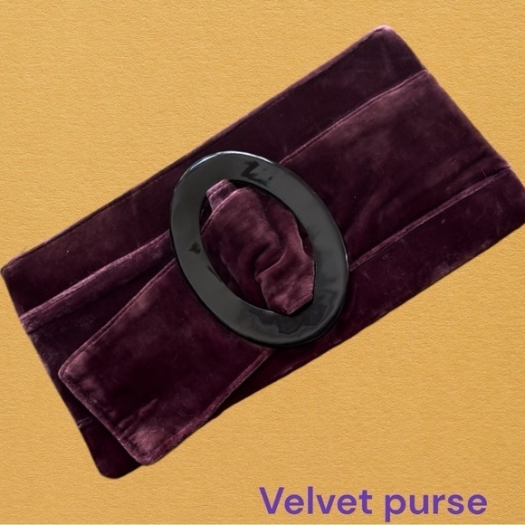 Handbags - Velvet  purple clutch purse with zipper